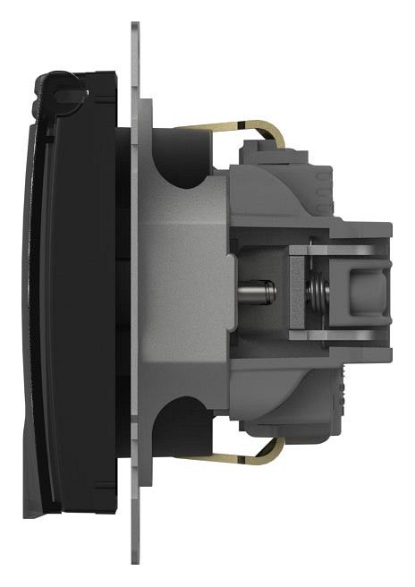 Розетка с заземлением и со шторкой, без рамки с крышкой Elbi Eleсtriс Zena Vega 609-014800-219