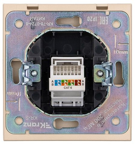 Розетка Ethernet RJ-45 и со шторками, без рамки Kranz STRONG KR-78-0724-8