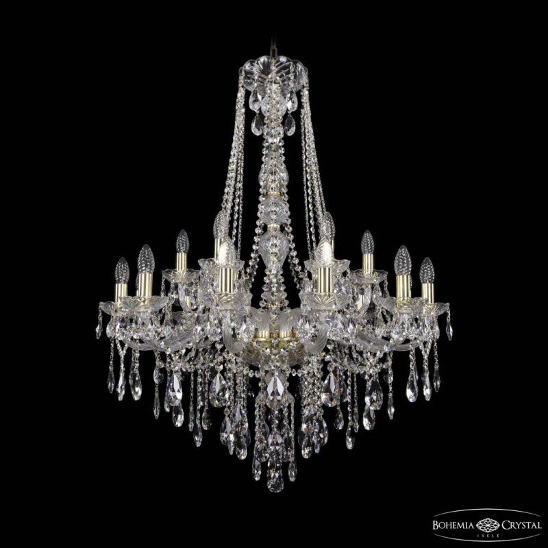 Подвесная люстра Bohemia Ivele Crystal 1415 1415/12+6/300/h-108 G