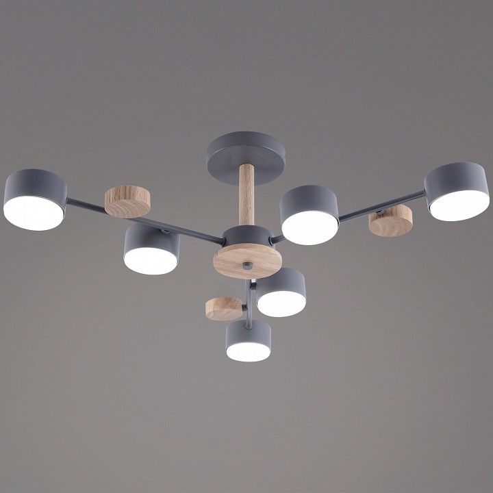 Люстра на штанге Reluce  03758-0.3-06 GREY+WOOD GX53