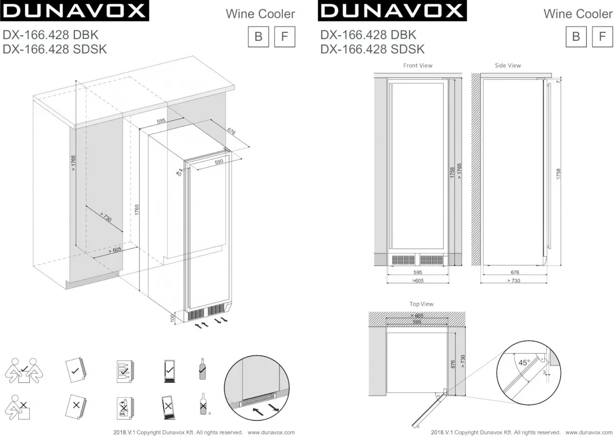 Винный шкаф Dunavox DX-166.428DCK