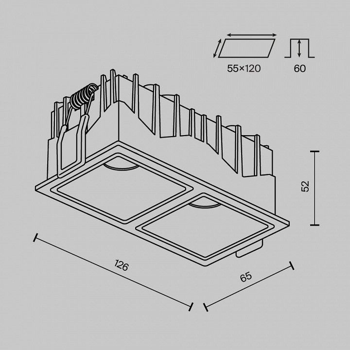 Встраиваемый светильник Maytoni Technical Альфа DL043-02-10W3K-SQ-B-1
