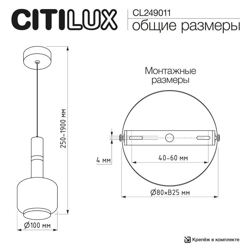 Подвесной светильник Citilux LASS CL249011
