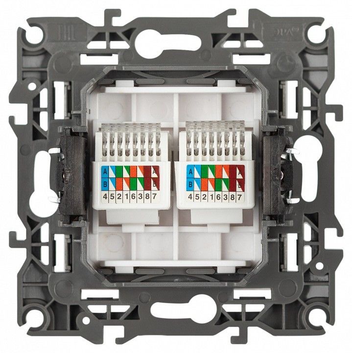 Розетка двойная Ethernet RJ-45 без рамки Эра Эра 12 12-3108-16