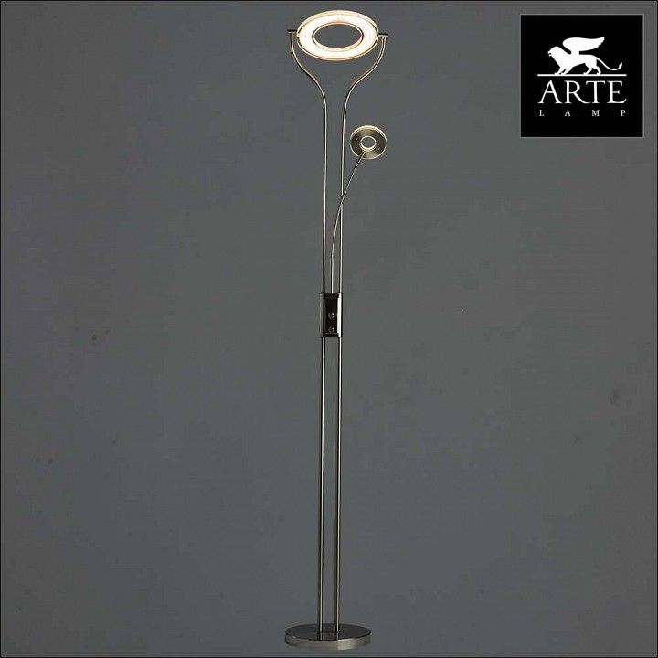 Торшер с подсветкой Arte Lamp Duetto led A5904PN-2SS