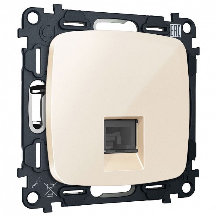 Розетка Ethernet RJ-45 и со шторками, без рамки Ambrella Volt OMEGA MO312005
