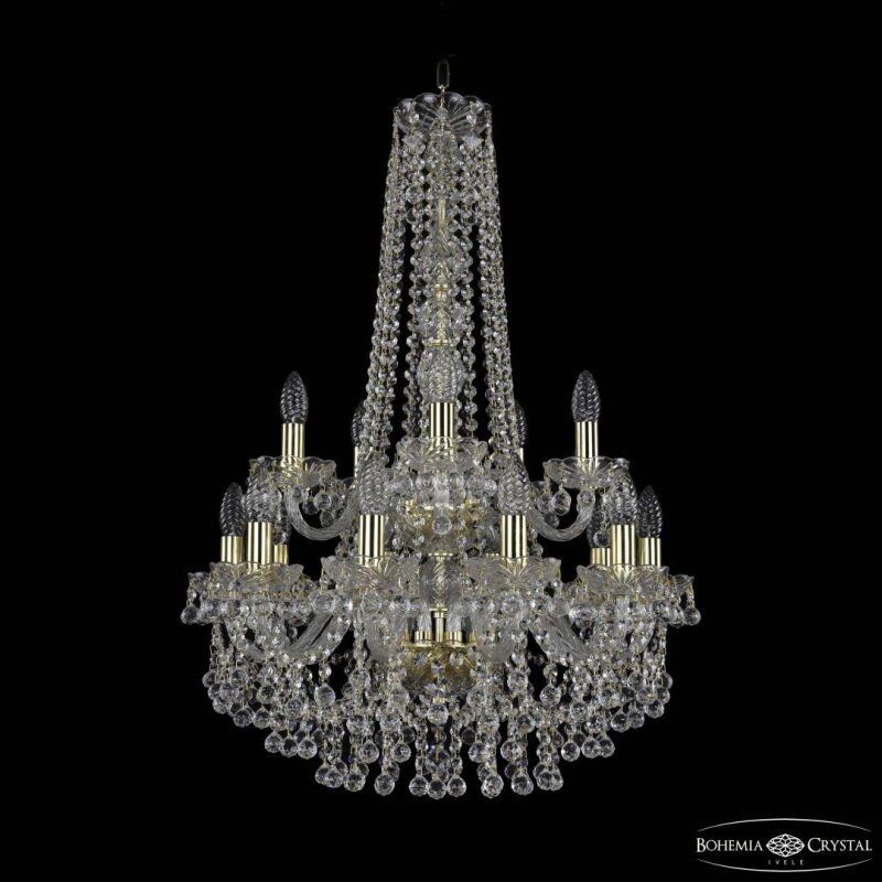 Подвесная люстра Bohemia Ivele Crystal 1409 1409/10+5/195/h-83/2d G