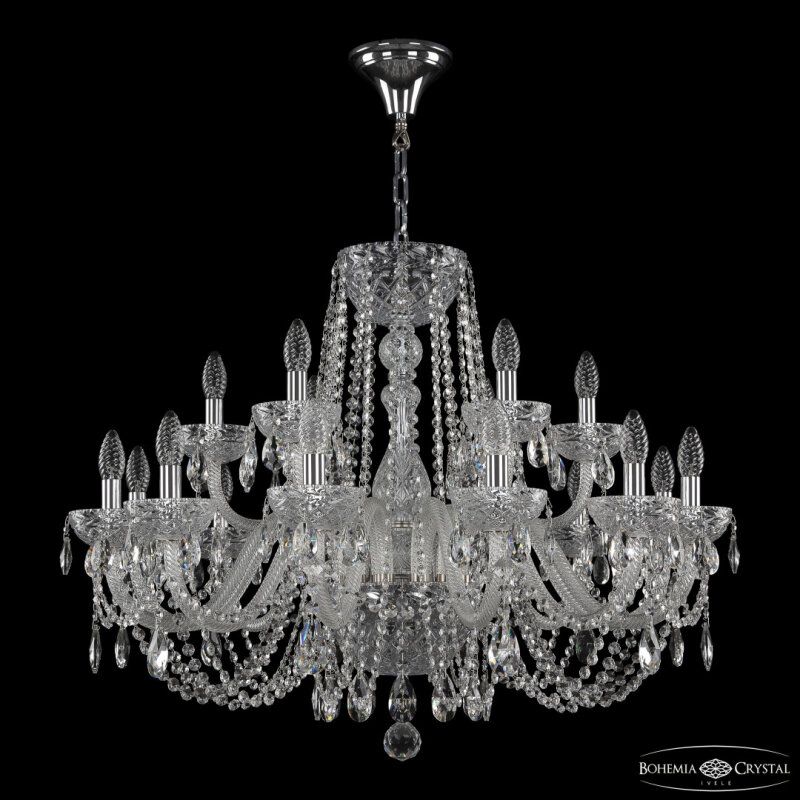 Подвесная люстра Bohemia Ivele Crystal 5402 5402/12+6/300 Ni Clear/M-1F