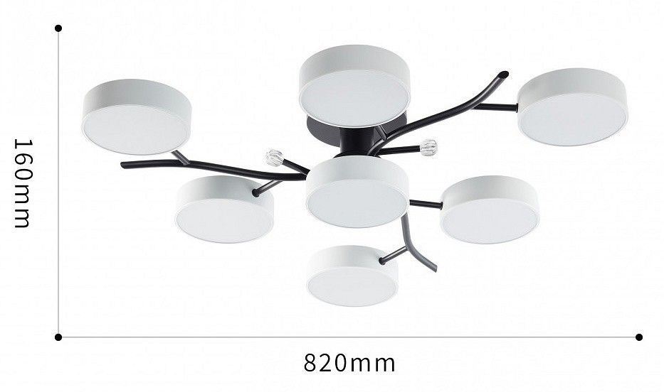 Потолочная люстра Arte Milano Ferrara 256606/6+1 Bk/Wh