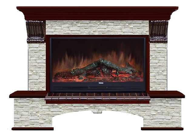 Комплект из электрокамина напольного и портала (149x42x108.5 см) Бостон К ГО Premier S86 БК860013