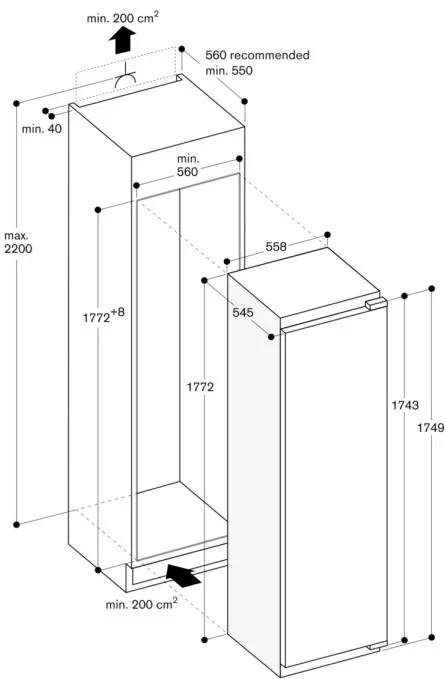 Встраиваемый холодильник Gaggenau RC282306