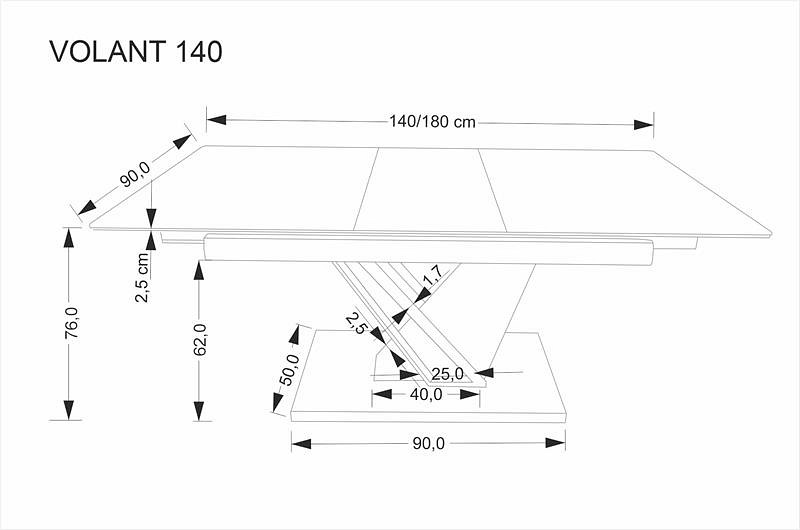 Стол обеденный Volant 140