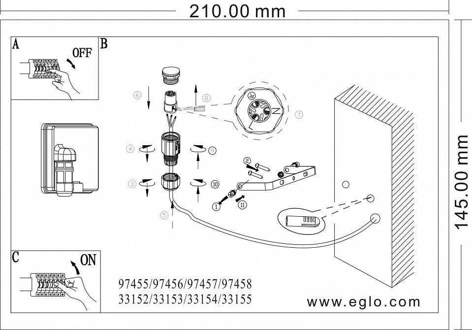 Светильник на штанге Eglo Faedo 3 97458