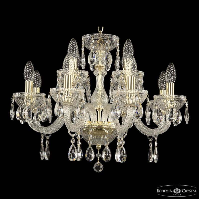 Подвесная люстра Bohemia Ivele Crystal 5417 5417/8+4/195 G Clear/M-1G