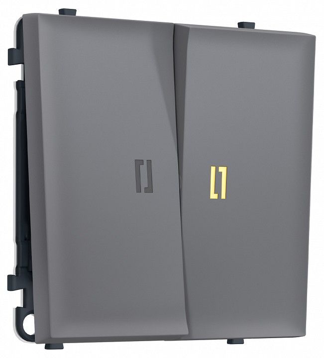 Выключатель проходной двухклавишный с подсветкой без рамки Ambrella Volt MS MS864030