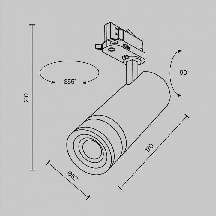 Светильник на штанге Maytoni Technical Фокус Зум TR198-3-20W2.7K-Z-W