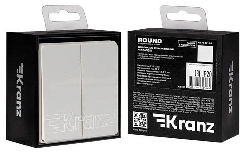 Выключатель для жалюзи без рамки Kranz ROUND KR-78-0711-1