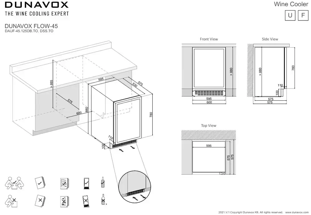 Винный шкаф Dunavox DAUF-45.125DB.TO
