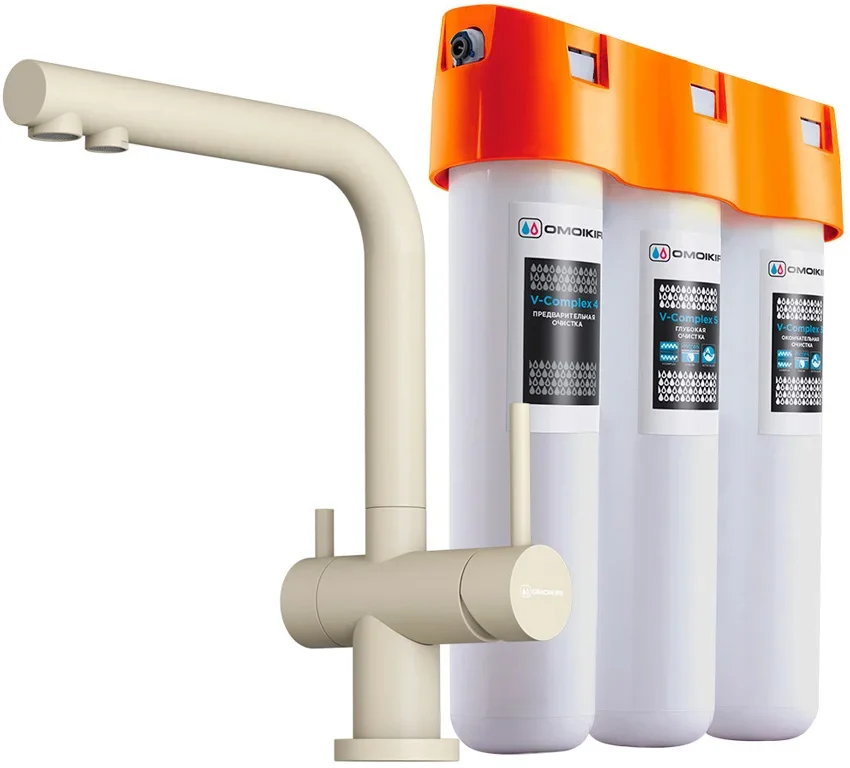 Комплект смесителя Omoikiri NAGANO BE-P + PURE DROP LITE