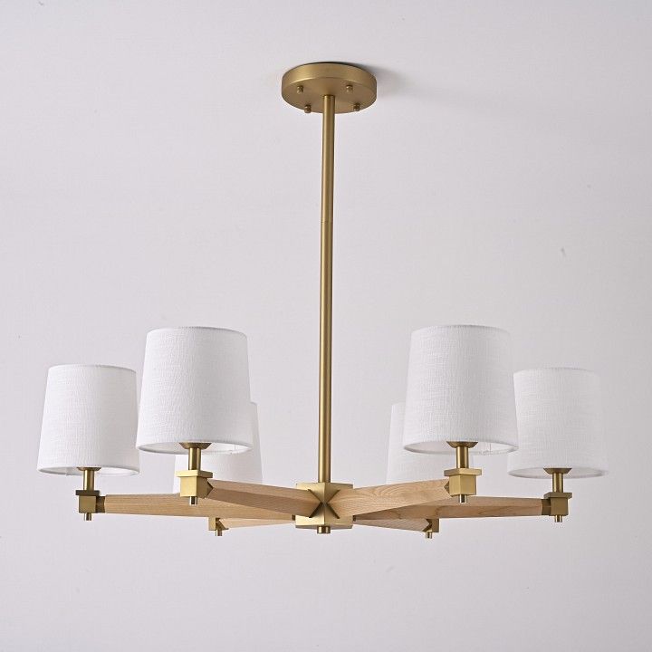 Люстра на штанге Imperiumloft Jorgenson White/Light wood STAVRA01