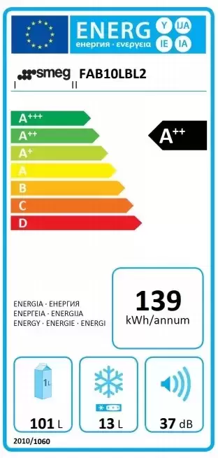 Холодильник Smeg FAB10LBL2
