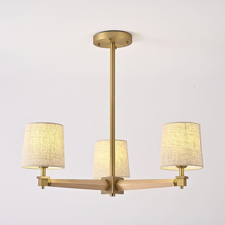 Люстра на штанге Imperiumloft Jorgenson Beige/Light wood STAVRA01