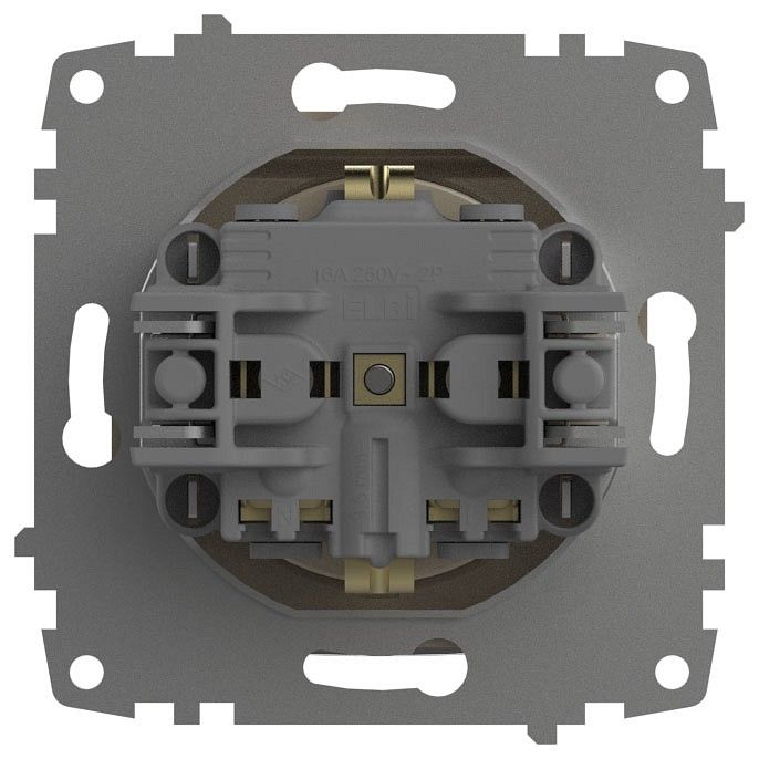 Розетка с заземлением с крышкой, без рамки Elbi Eleсtriс Zena Vega 609-012500-218