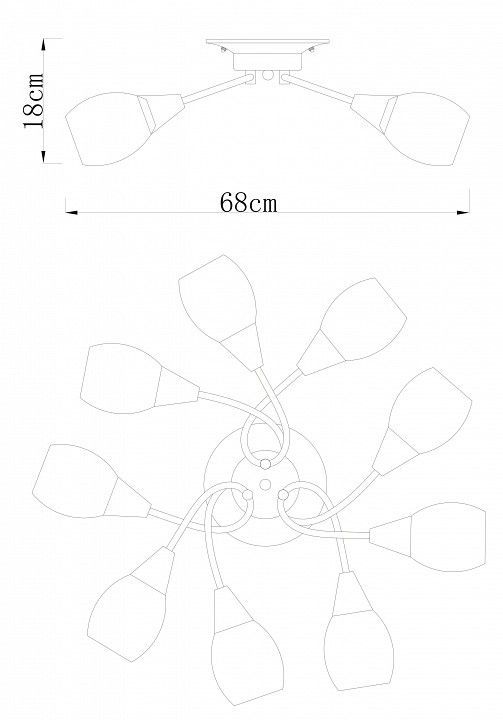 Потолочная люстра Arte Lamp Penny A2701PL-9WG