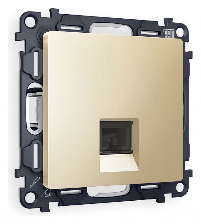 Розетка Ethernet RJ-45 и со шторками, без рамки Ambrella Volt ALFA MA612010