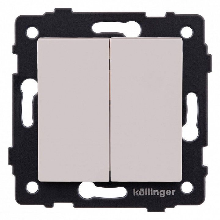 Выключатель проходной двухклавишный без рамки Kollinger  REA-S-009CM