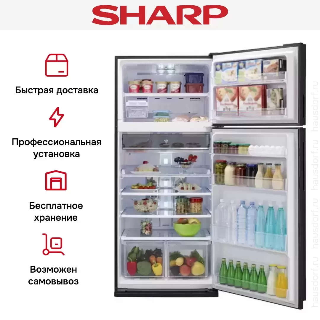 Двухкамерный холодильник Sharp SJXP59PGRD