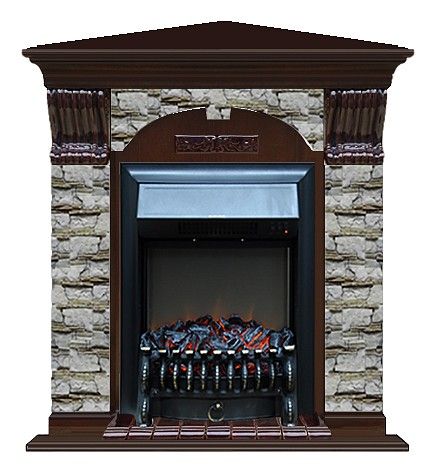 Комплект из электрокамина напольного и портала (106.5x81x98 см) Арочный Алтай угл. Fobos BL АРУ00005