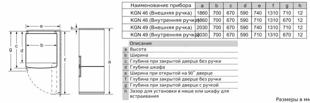 Отдельностоящий холодильник с нижней морозильной камерой SIEMENS KG49NAI2OR