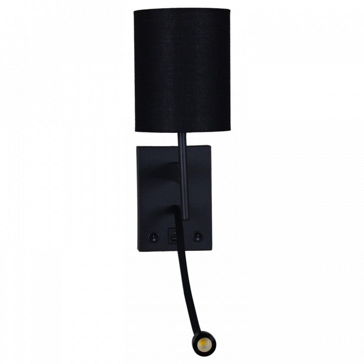 Бра с подсветкой Reluce 86210 86210-9.2-001KT LED3W+E14 BK
