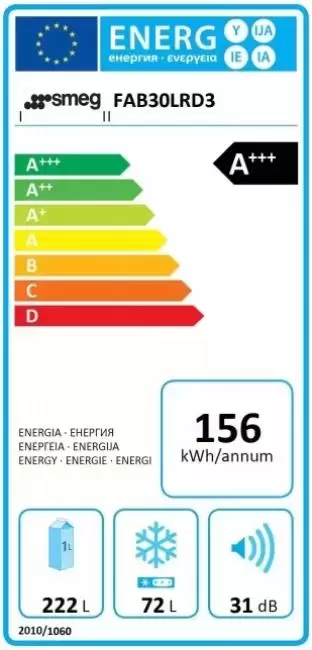 Холодильник Smeg FAB30LWH3