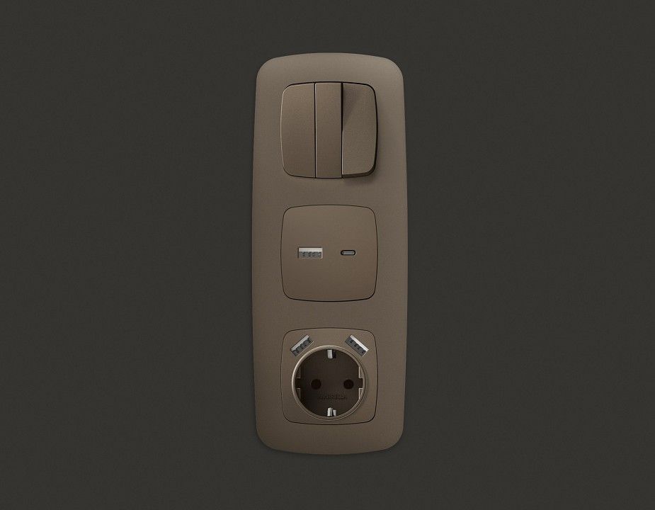 Накладка для розетки type A и C Ambrella Volt OMEGA OP6410