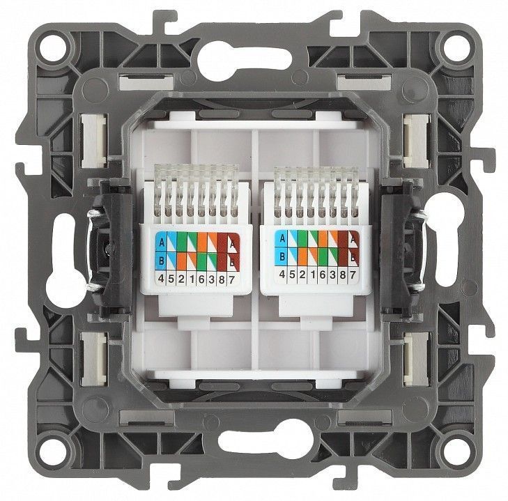 Розетка двойная Ethernet RJ-45 без рамки Эра Эра 12 12-3108-13