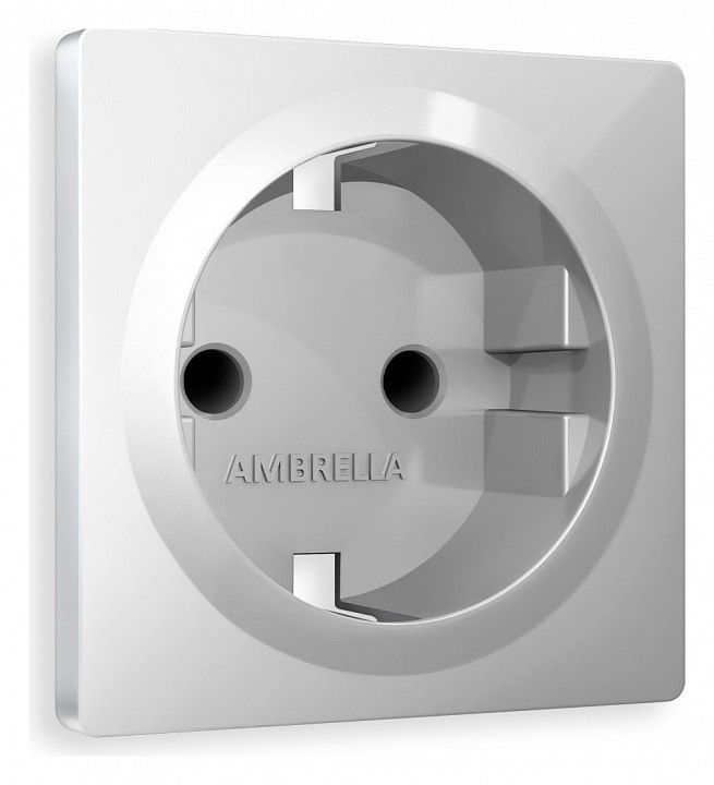 Накладка для розетки с заземлением и со шторками Ambrella Volt ALFA AP4070