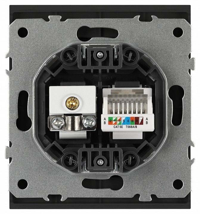 ТВ-розетка и розетка Ethernet RJ-45 без рамки Эра Arktik Б0070498