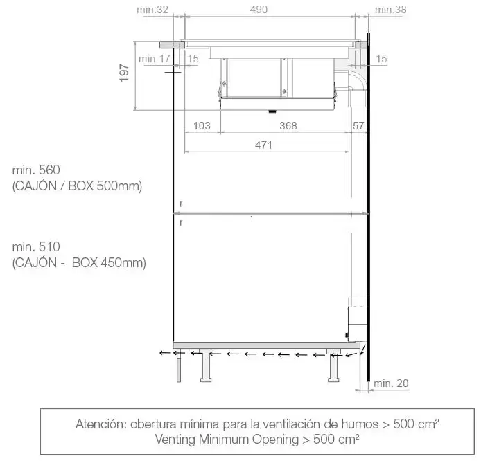 Варочная панель с вытяжкой Pando E-390/78 V.1130 ECO PLUS + DIFUSOR LAT