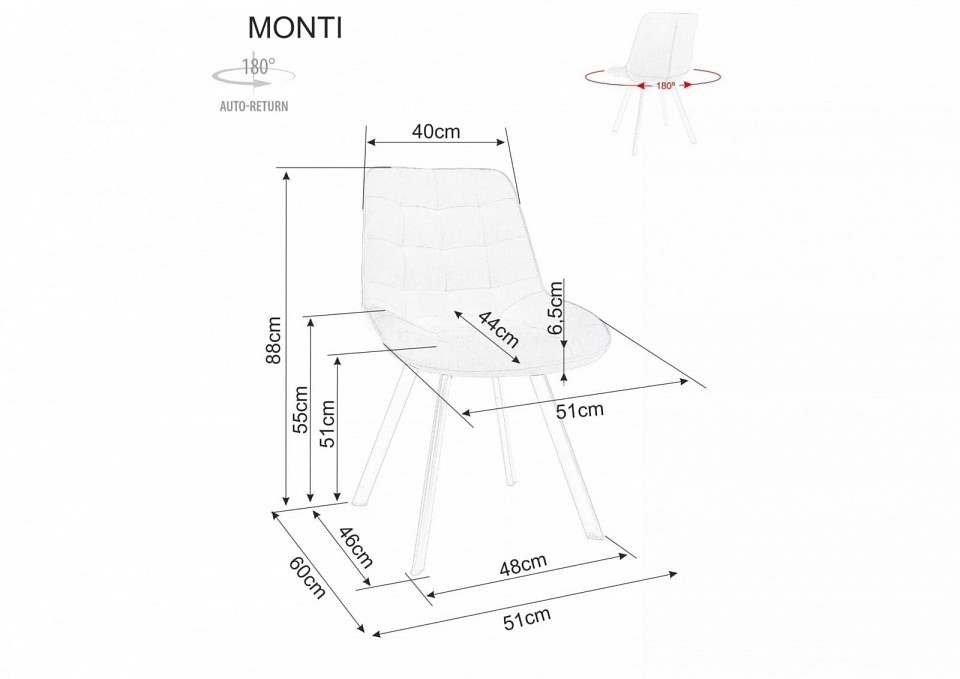 Стул Monti Velvet Bluvel 68