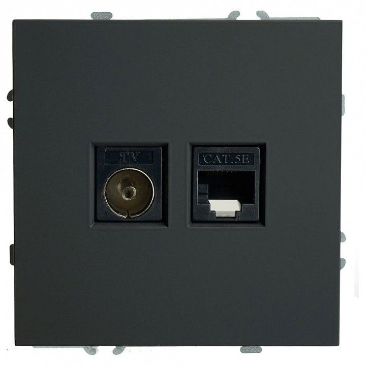 ТВ-розетка и розетка Ethernet RJ-45 без рамки Stekker Эмили 49846
