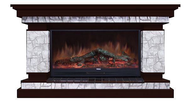 Комплект из электрокамина напольного и портала (143x45x82.5 см) Лорд Старый Город Rondo 86 ЛО000026