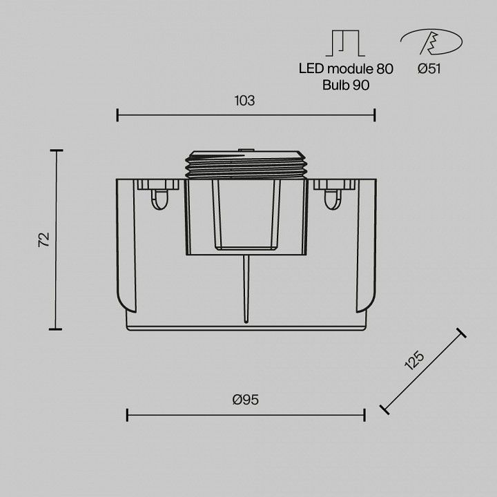 Встраиваемый светильник Maytoni Technical Интро 2.0 DL136-GU10-W