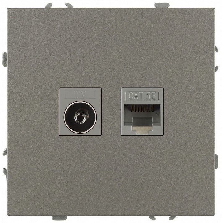 ТВ-розетка и розетка Ethernet RJ-45 без рамки Эра Galaxy Б0070788