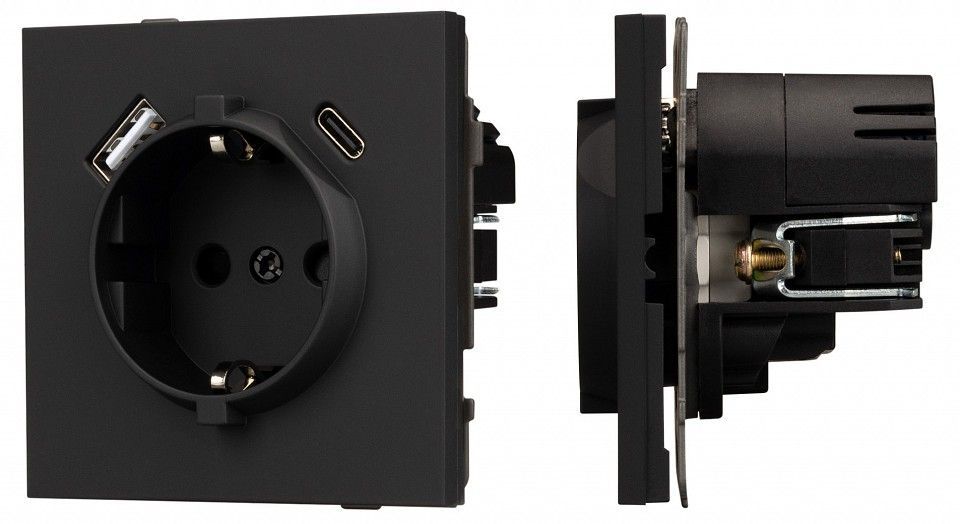 Розетка 2хUSB type A и C без рамки Arlight SCT-TENDO 054607