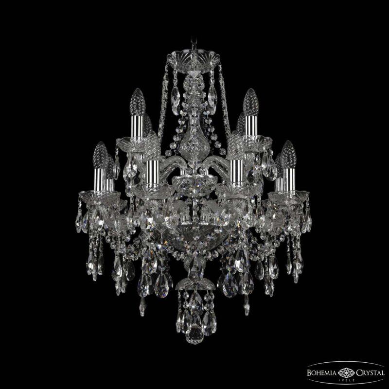 Подвесная люстра Bohemia Ivele Crystal 1415 1415/8+4/165/2d Ni