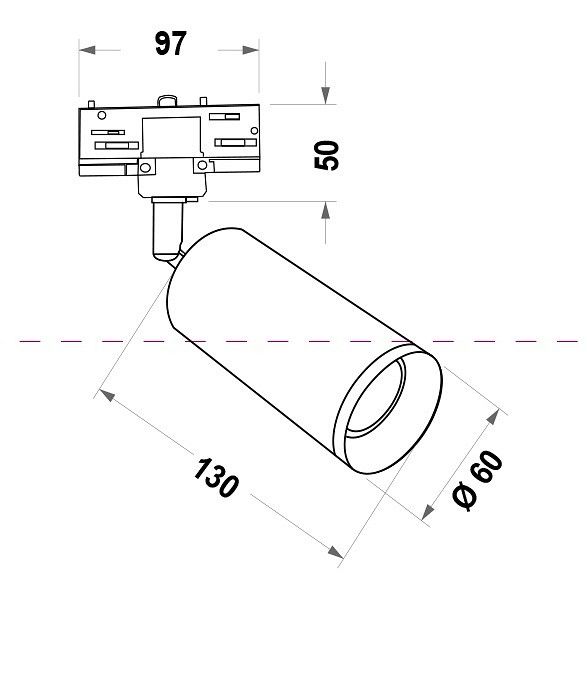 Светильник на штанге Maytoni Technical Фокус TR028-3-GU10-B