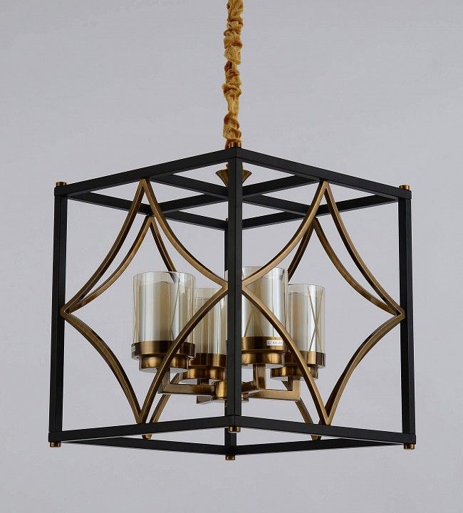 Подвесная люстра LUMINA DECO Quadrato LDP 1223-4 BK+MD