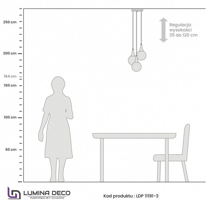 Подвесной светильник LUMINA DECO Rocherro LDP 11191-3 BK